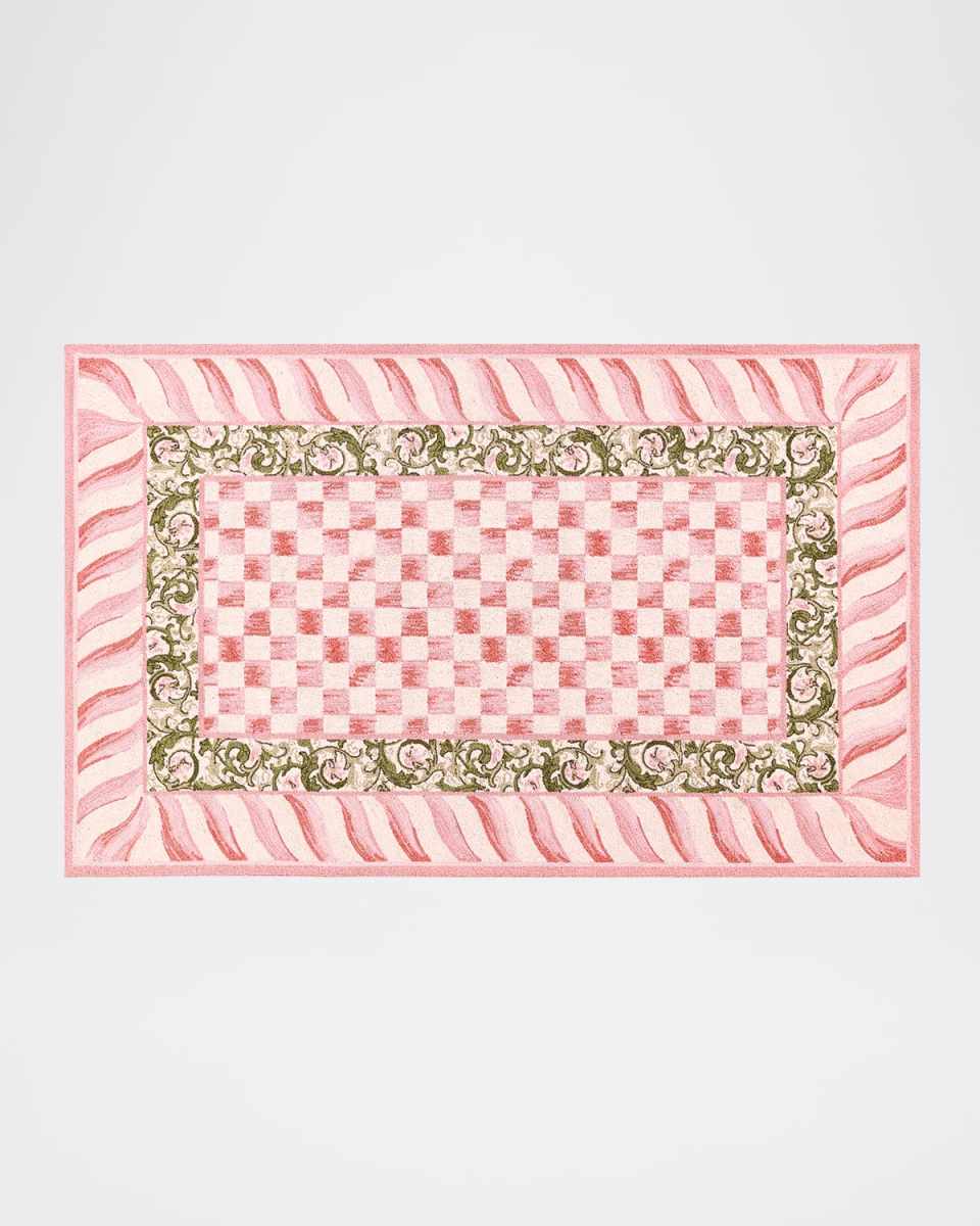 Rosy Check Rug, 5' x 8'